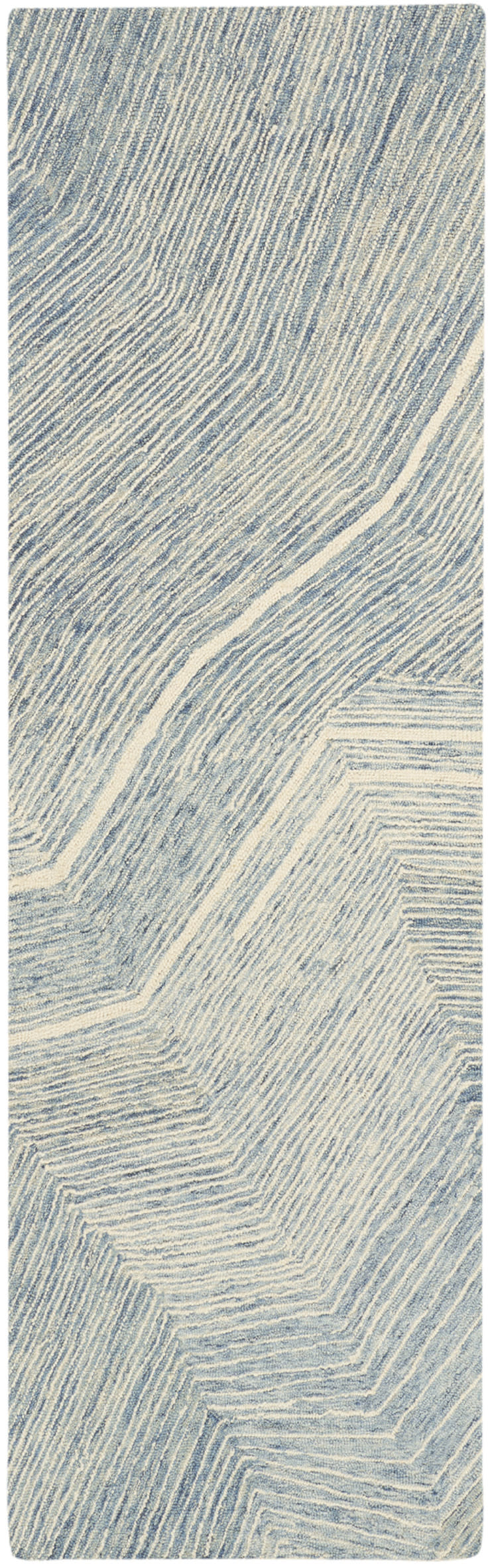 DKNY Pure Angles ANG01 Ivory Blue Contemporary Hand Tufted Rug