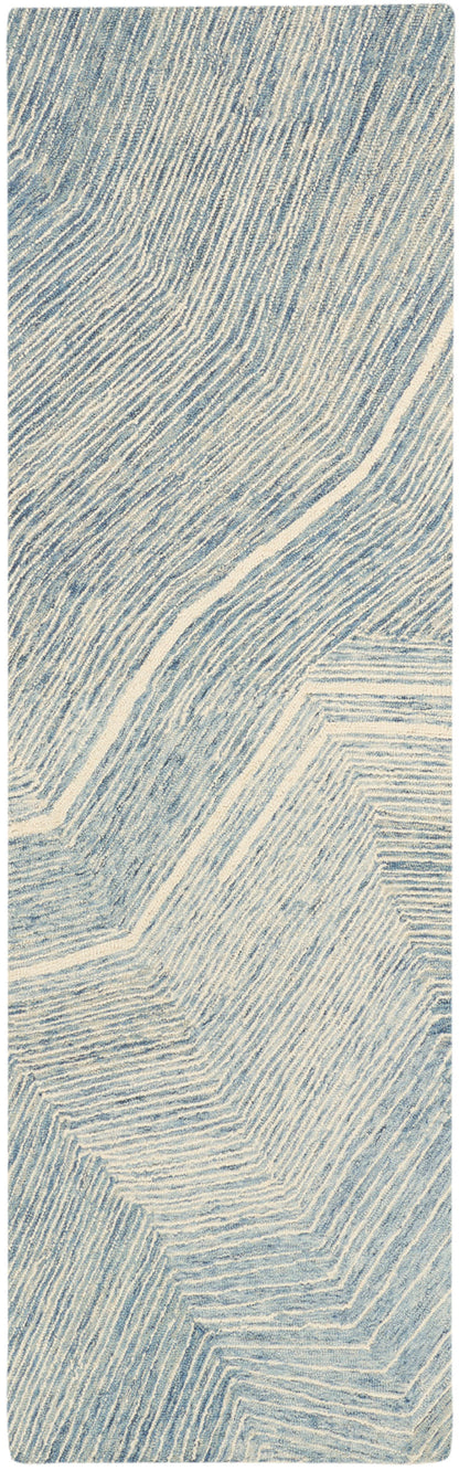 DKNY Pure Angles ANG01 Ivory Blue Contemporary Hand Tufted Rug