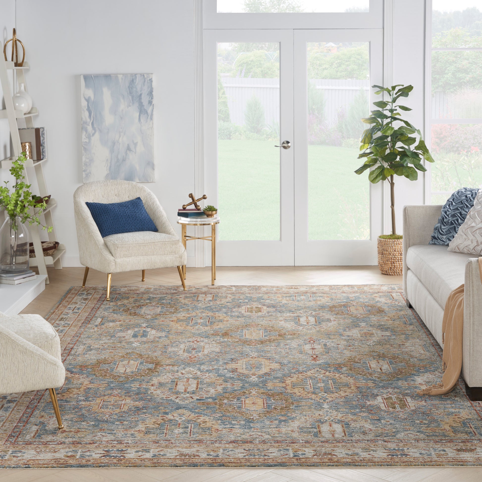 Nourison Home Sahar  Blue  Traditional
