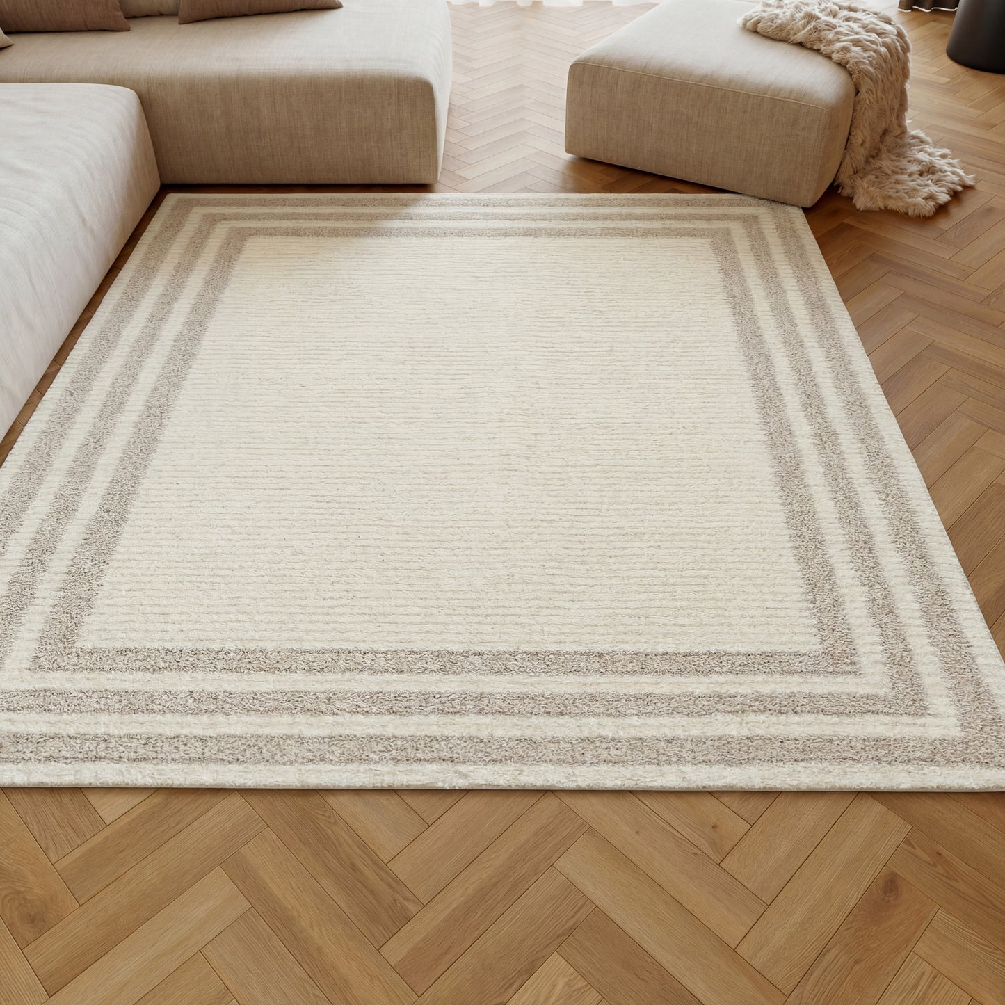 Nourison Home Pacific Shag  Ivory Beige  Contemporary