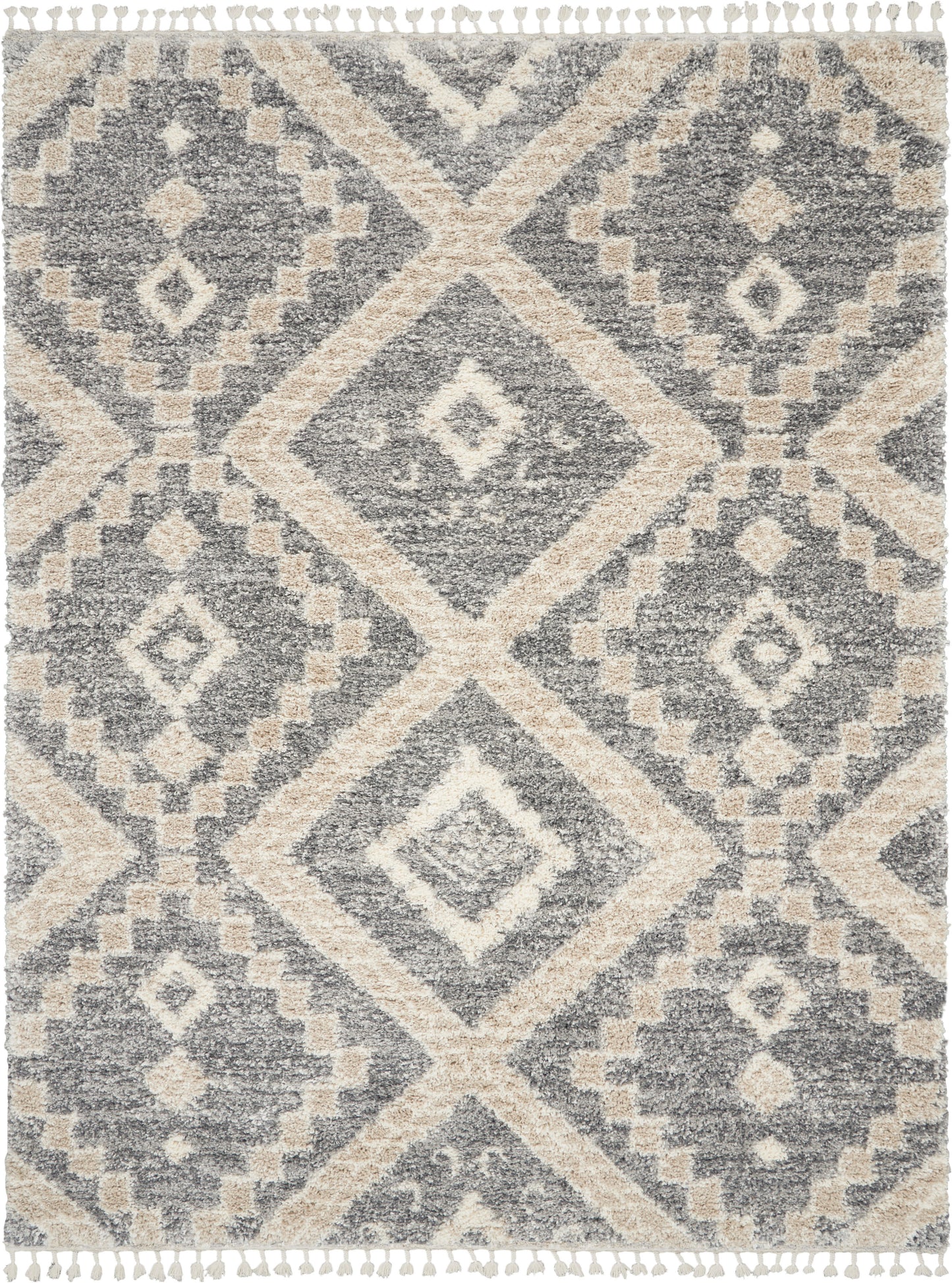 Nourison Home Oslo Shag  Grey Ivory  Contemporary