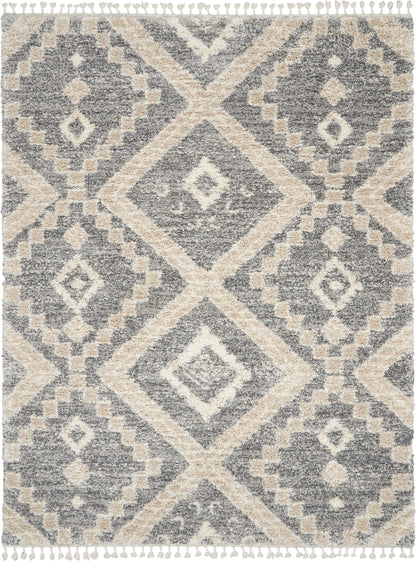 Nourison Home Oslo Shag  Grey Ivory  Contemporary