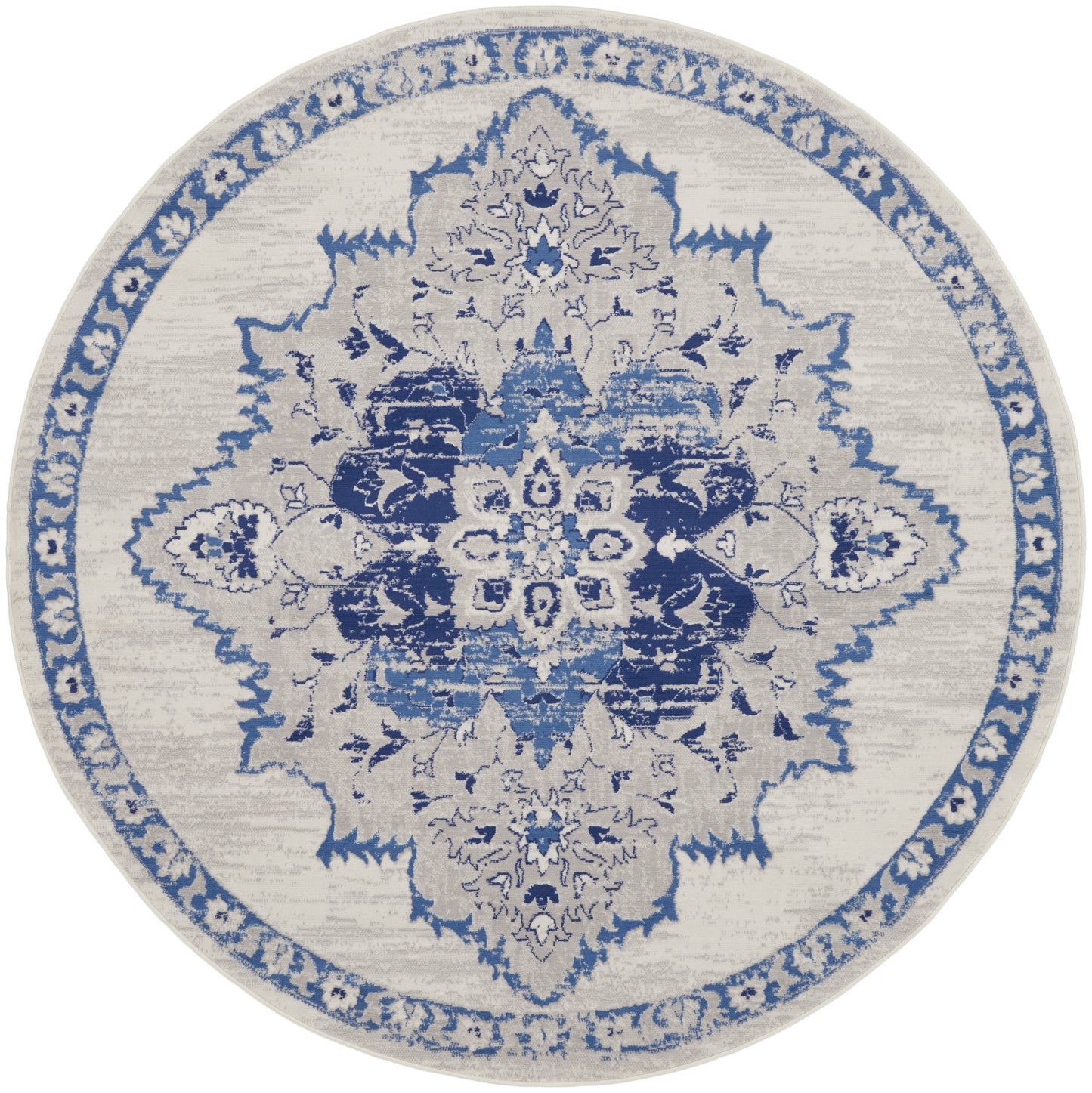 Nourison Home Whimsicle WHS14 Ivory Blue Transitional Power-loomed Rug