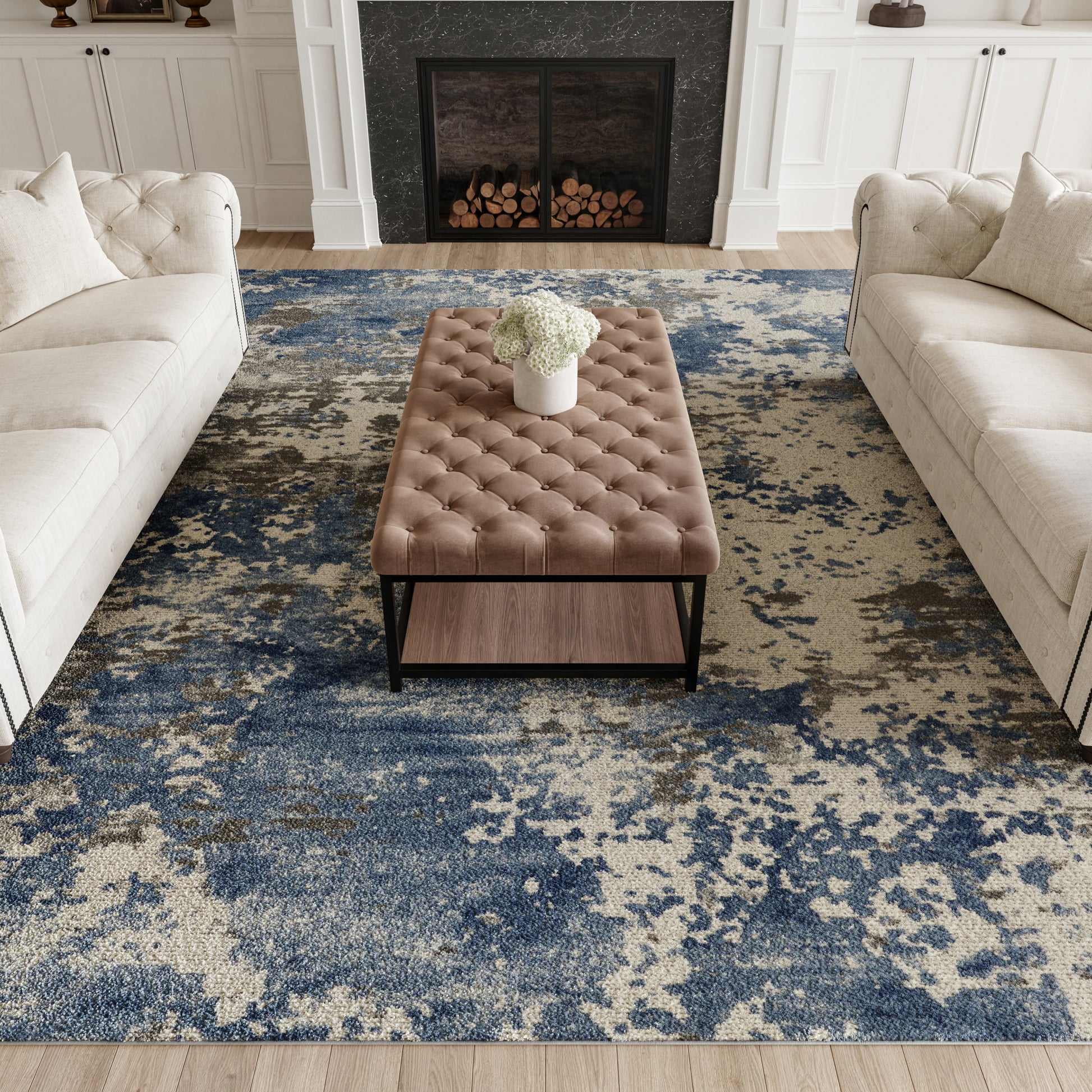 Nourison Home Rustic Textures  Grey Blue  Contemporary