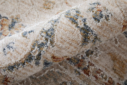 Feizy Pasha 39M4F Ivory Blue Transitional/Bohemian & Eclect Machinemade Rug - Rugs - Feizy - Atlanta Designer Rugs