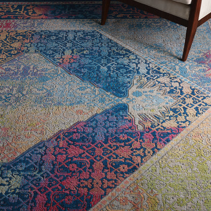Nourison Home Ankara Global  Blue Multicolor  Transitional