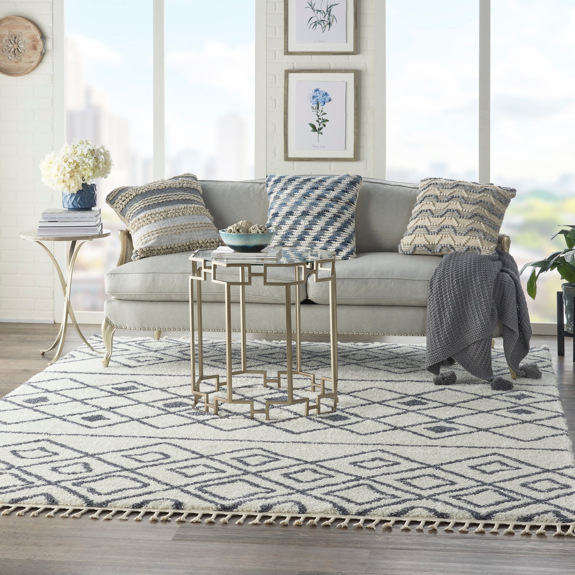 Nourison Home Serenity Shag  Ivory Slate  