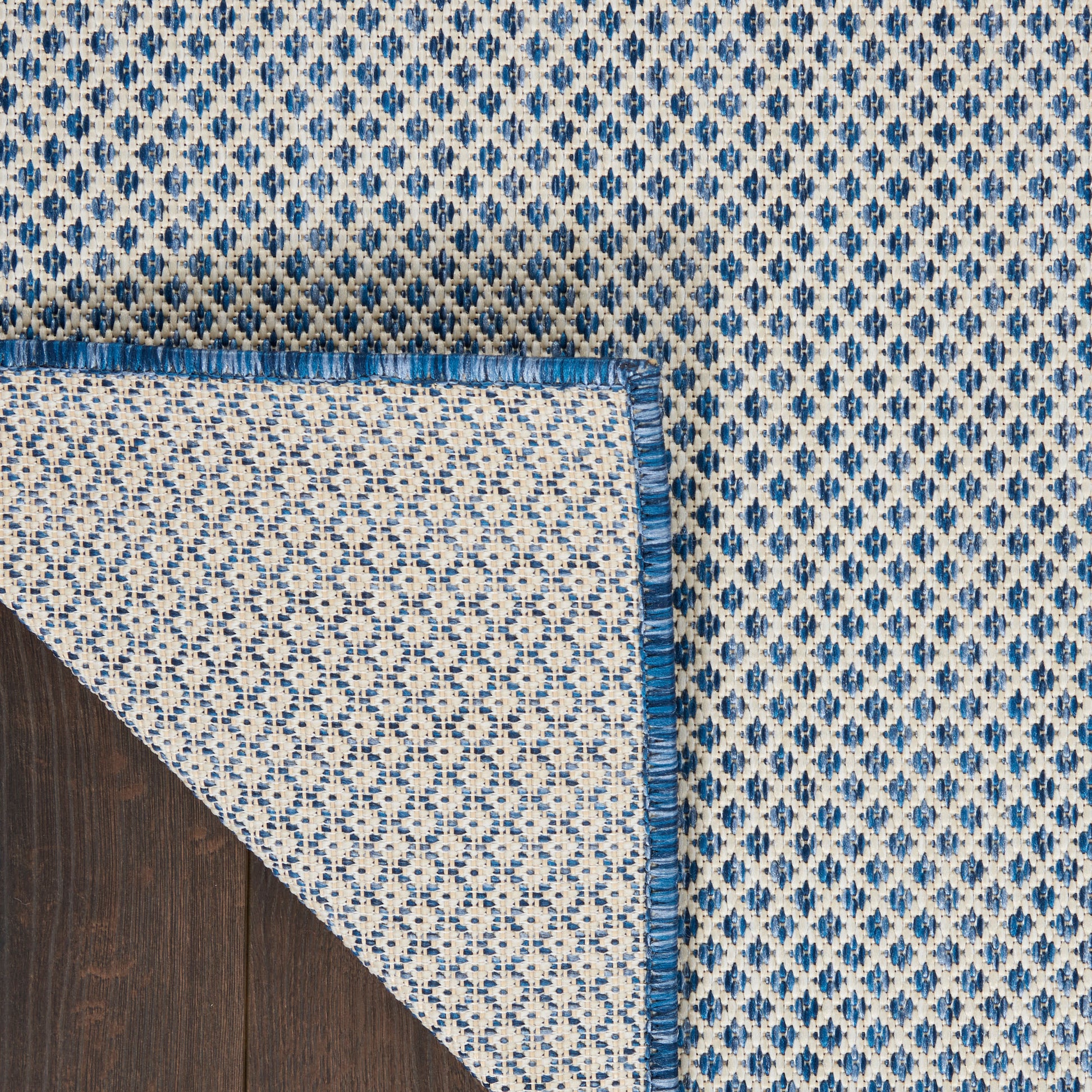 Nourison Home Courtyard  Ivory Blue  Contemporary