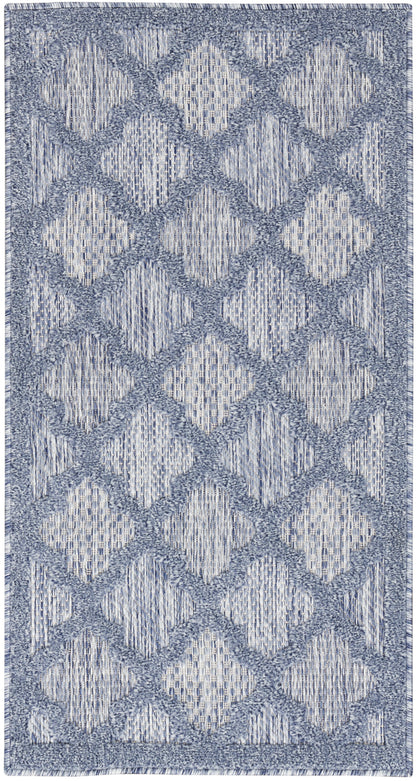 Nourison Home Easy Care NES01 Denim Blue Contemporary Flat Weave Rug