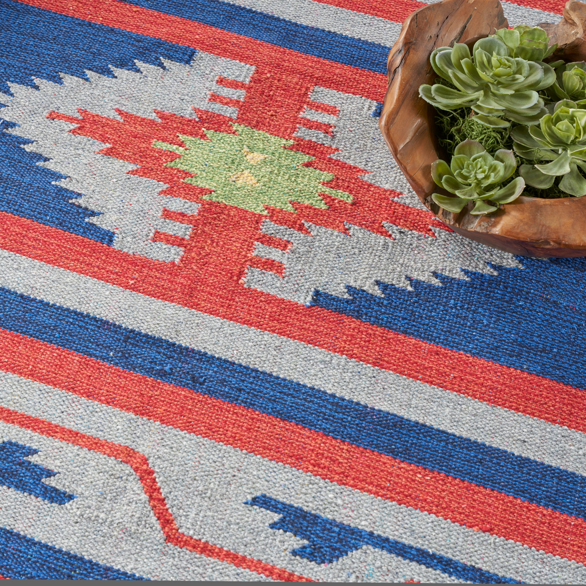 Nourison Home Baja  Blue Red  Transitional