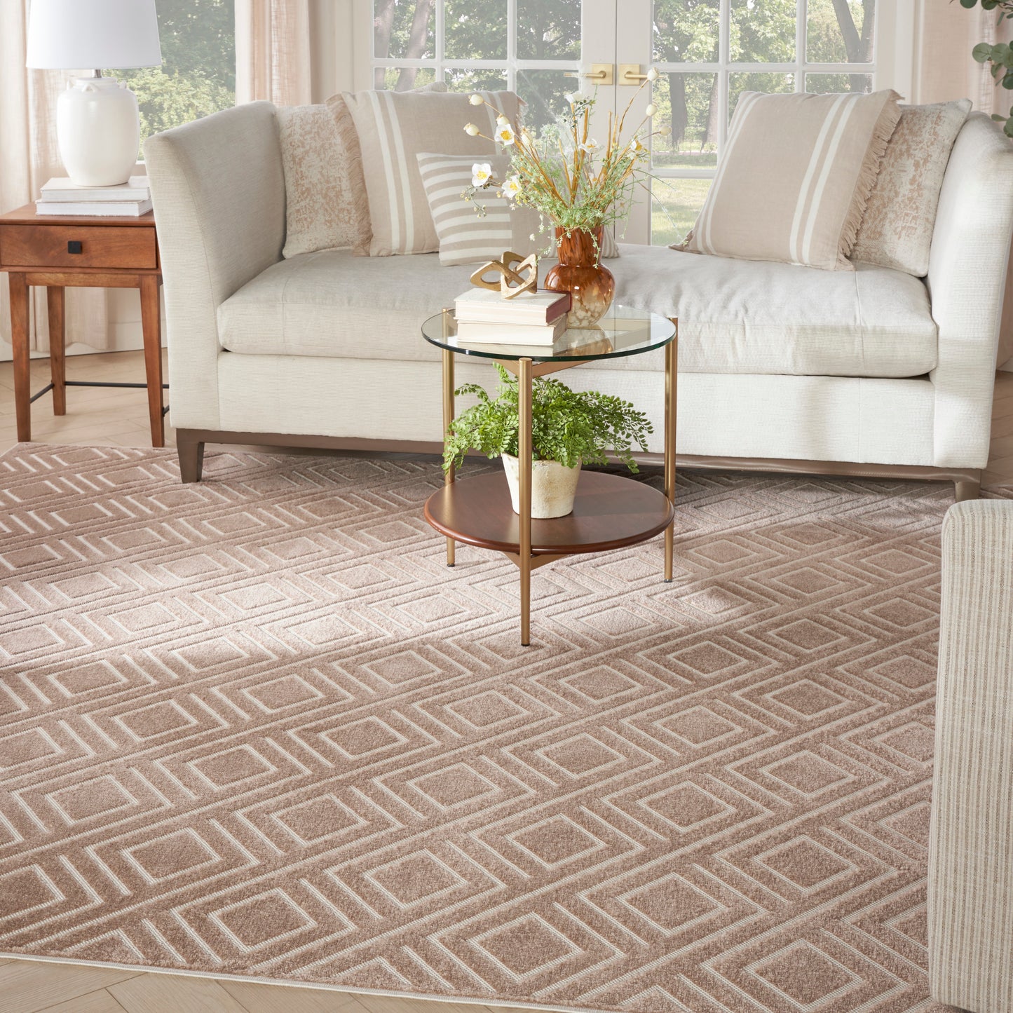 Nourison Home Care Free  Brown  Contemporary