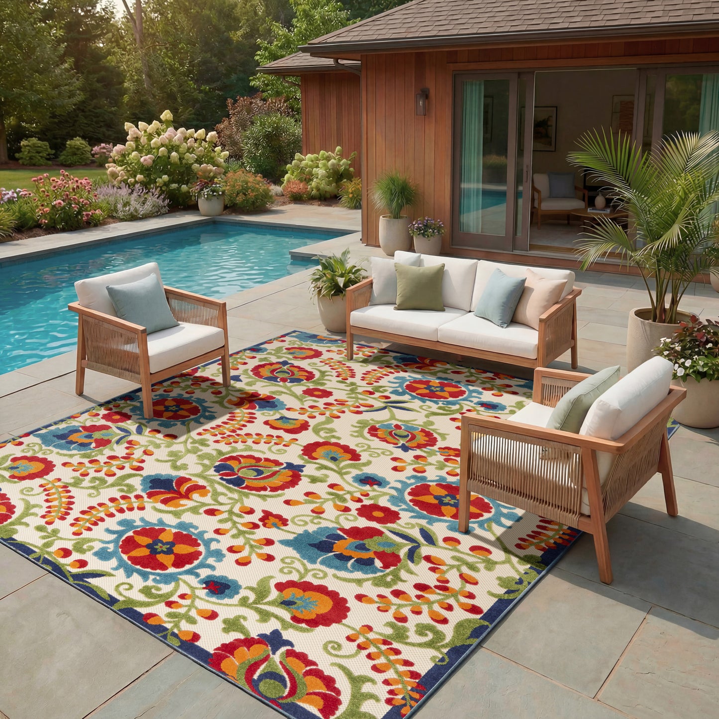 Nourison Home Aloha  Multicolor  Contemporary