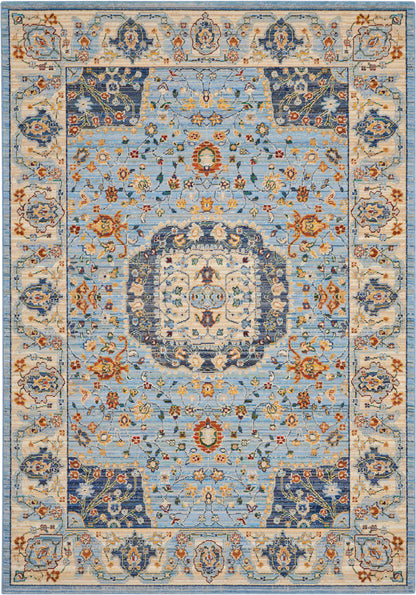 Nourison Home Majestic MST03 Light Blue Traditional Loom-woven Rug