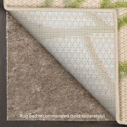 Nourison Home Aloha  Ivory Green  Contemporary