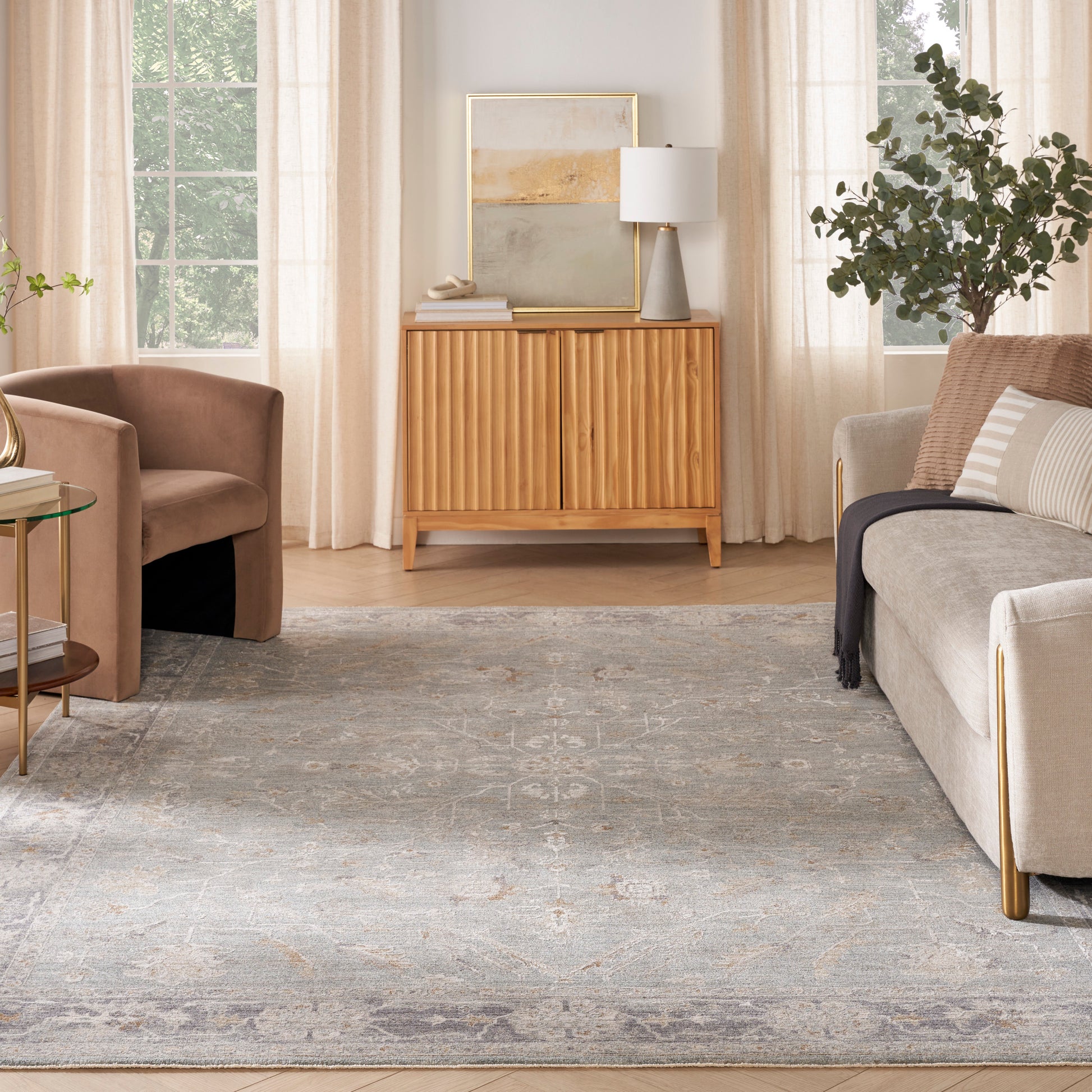 Nourison Home Infinite  Blue Ivory  Traditional