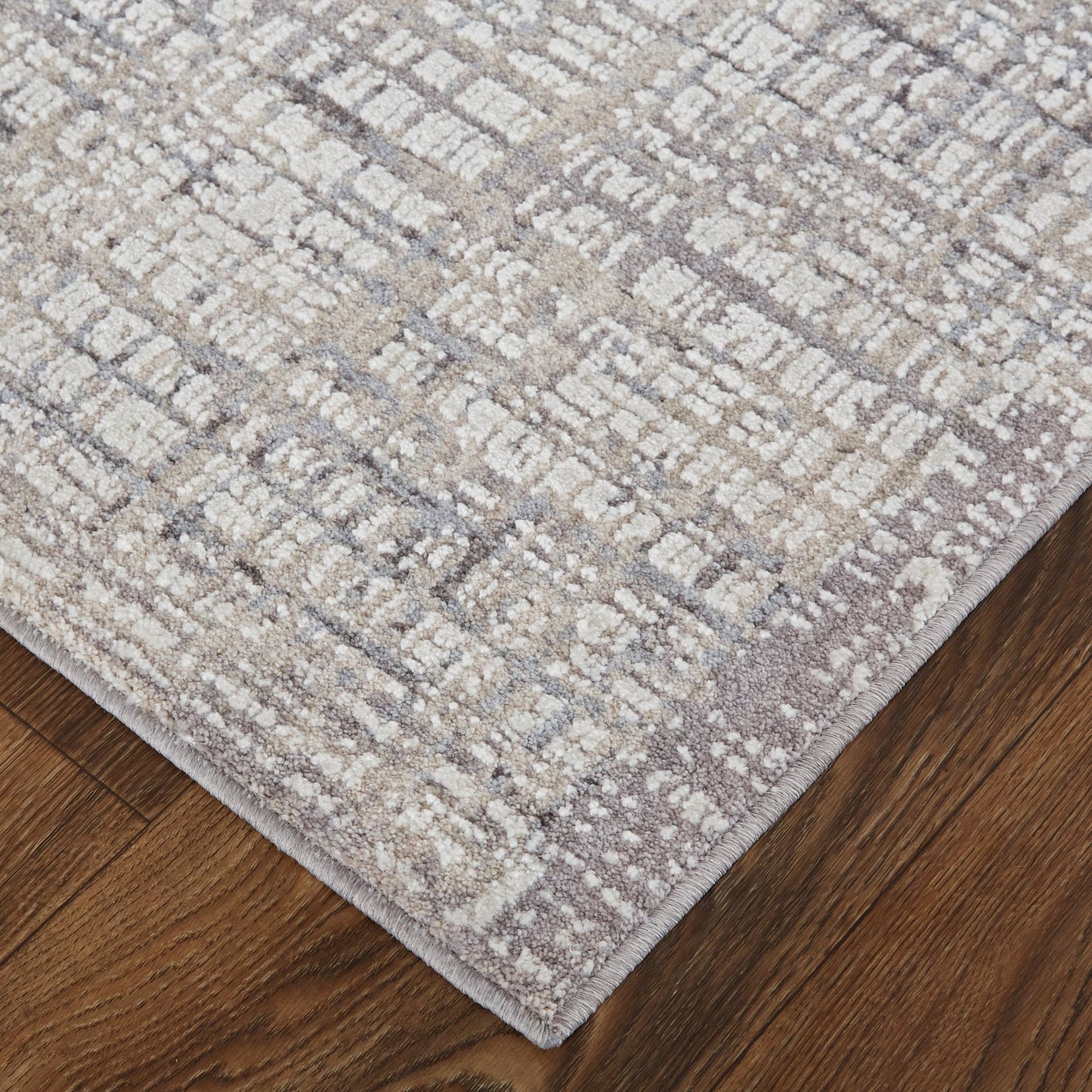 Feizy Lennon 39G4F Gray Beige Transitional/Casual/Industrial Machine Woven Rug - Rugs - Feizy - Atlanta Designer Rugs