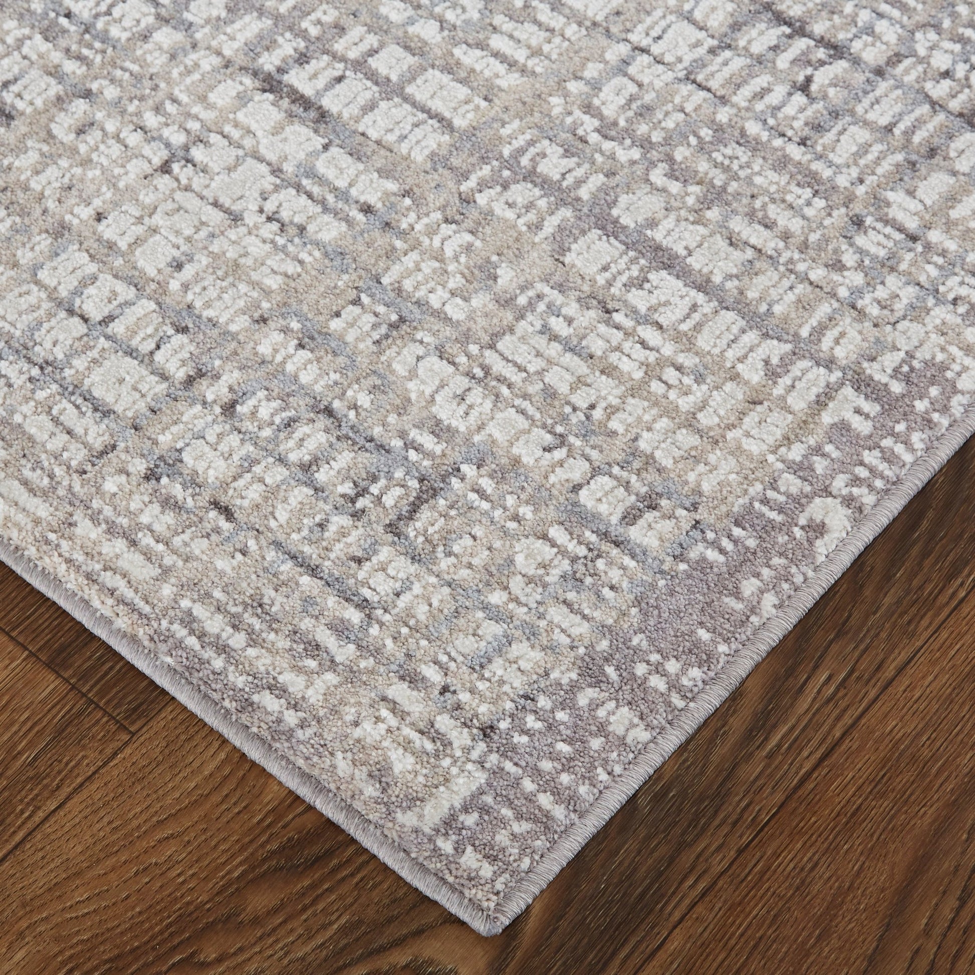 Feizy Lennon 39G4F Gray Beige Transitional/Casual/Industrial Machine Woven Rug - Rugs - Feizy - Atlanta Designer Rugs