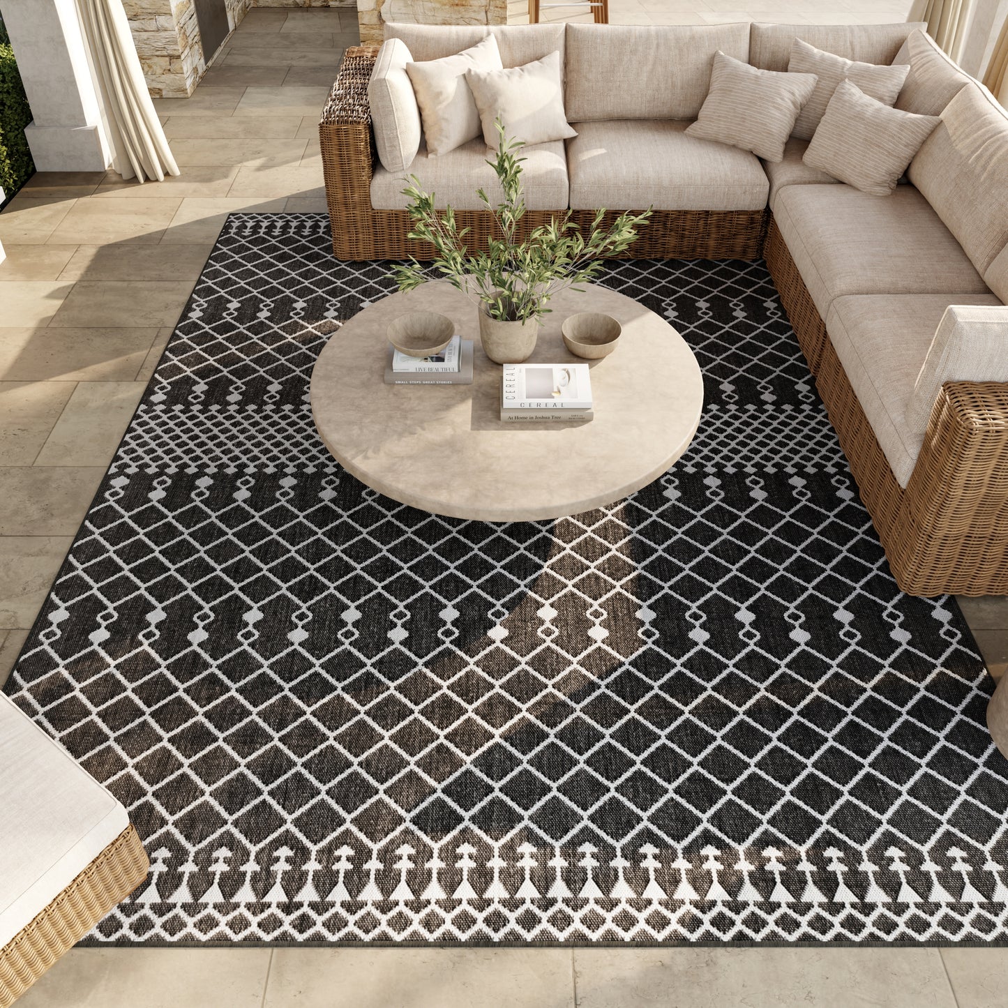 Nourison Home Positano  Black  Contemporary