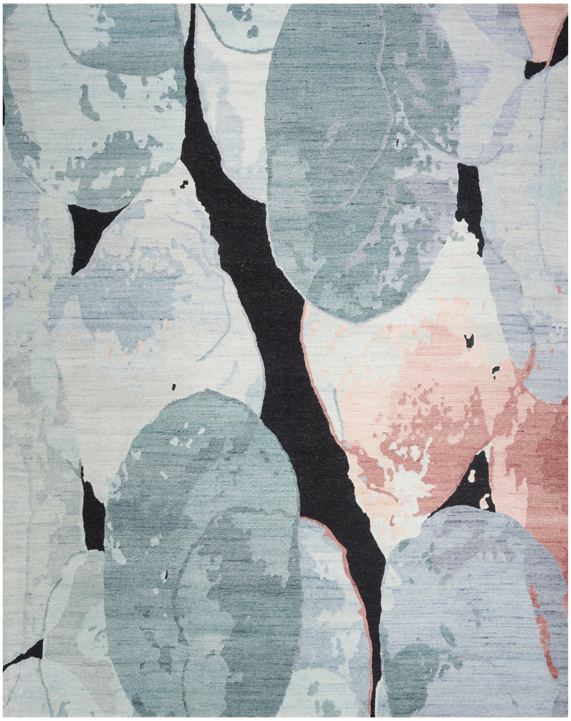 Nourison Home Silk Shadows  Blue Pink  Contemporary