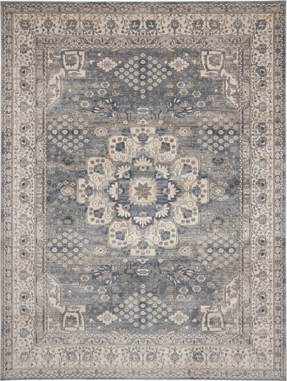 Nourison Home Quarry QUA07 Grey Ivory Transitional Power-loomed Rugs