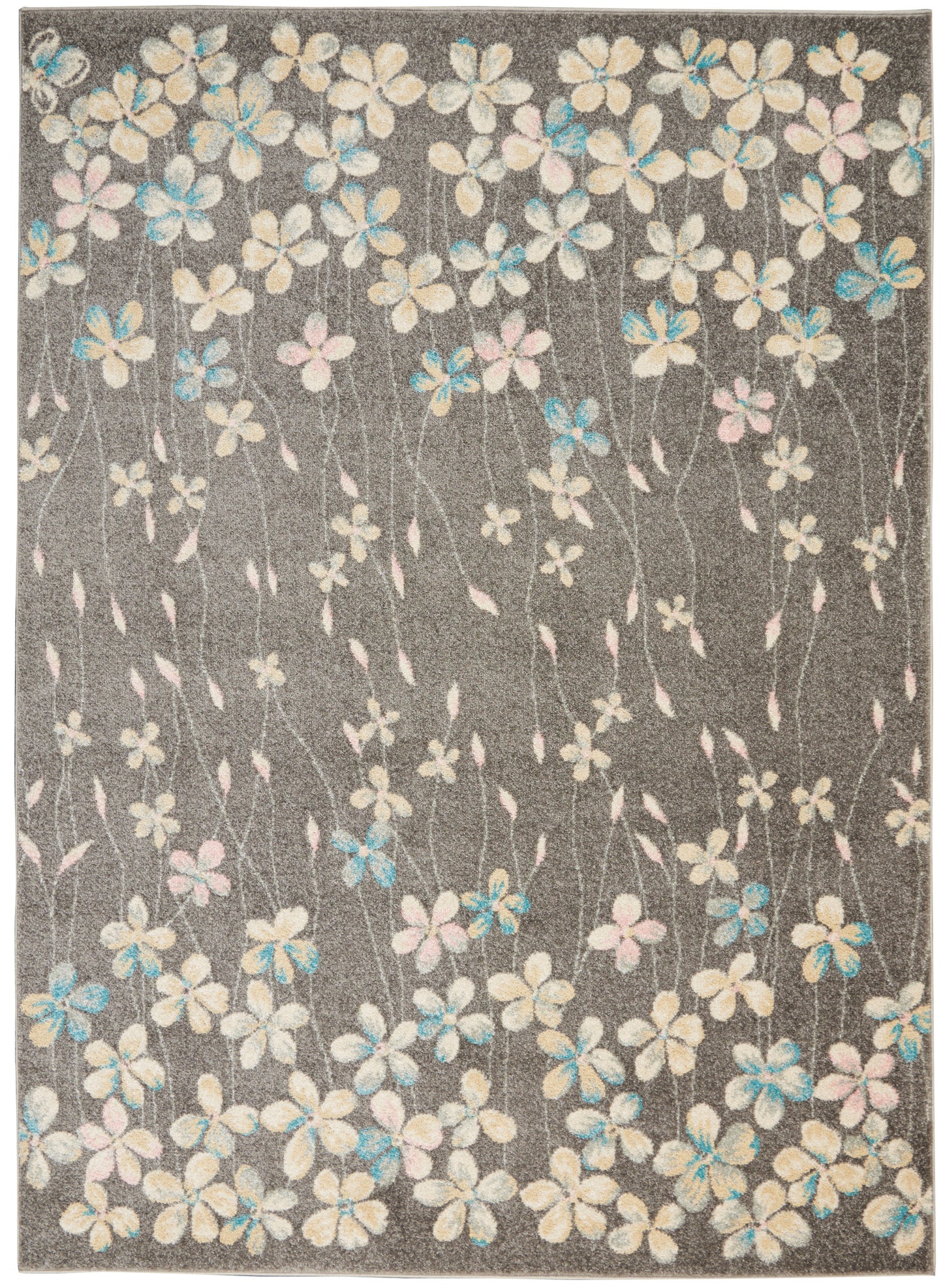 Nourison Home Tranquil TRA04 Grey Beige Contemporary Power-loomed Rug
