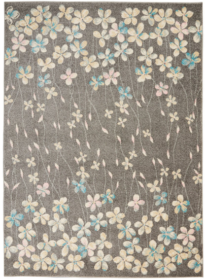 Nourison Home Tranquil TRA04 Grey Beige Contemporary Power-loomed Rug