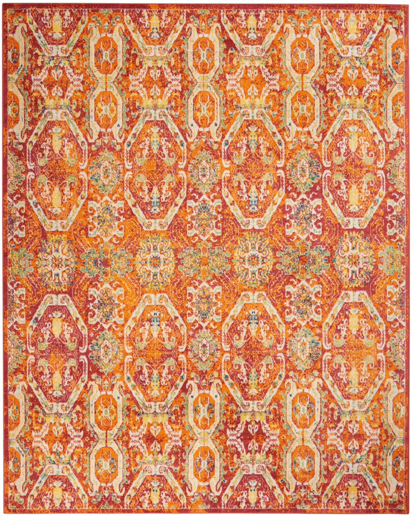 Nourison Home Allur  Red Multicolor  Transitional
