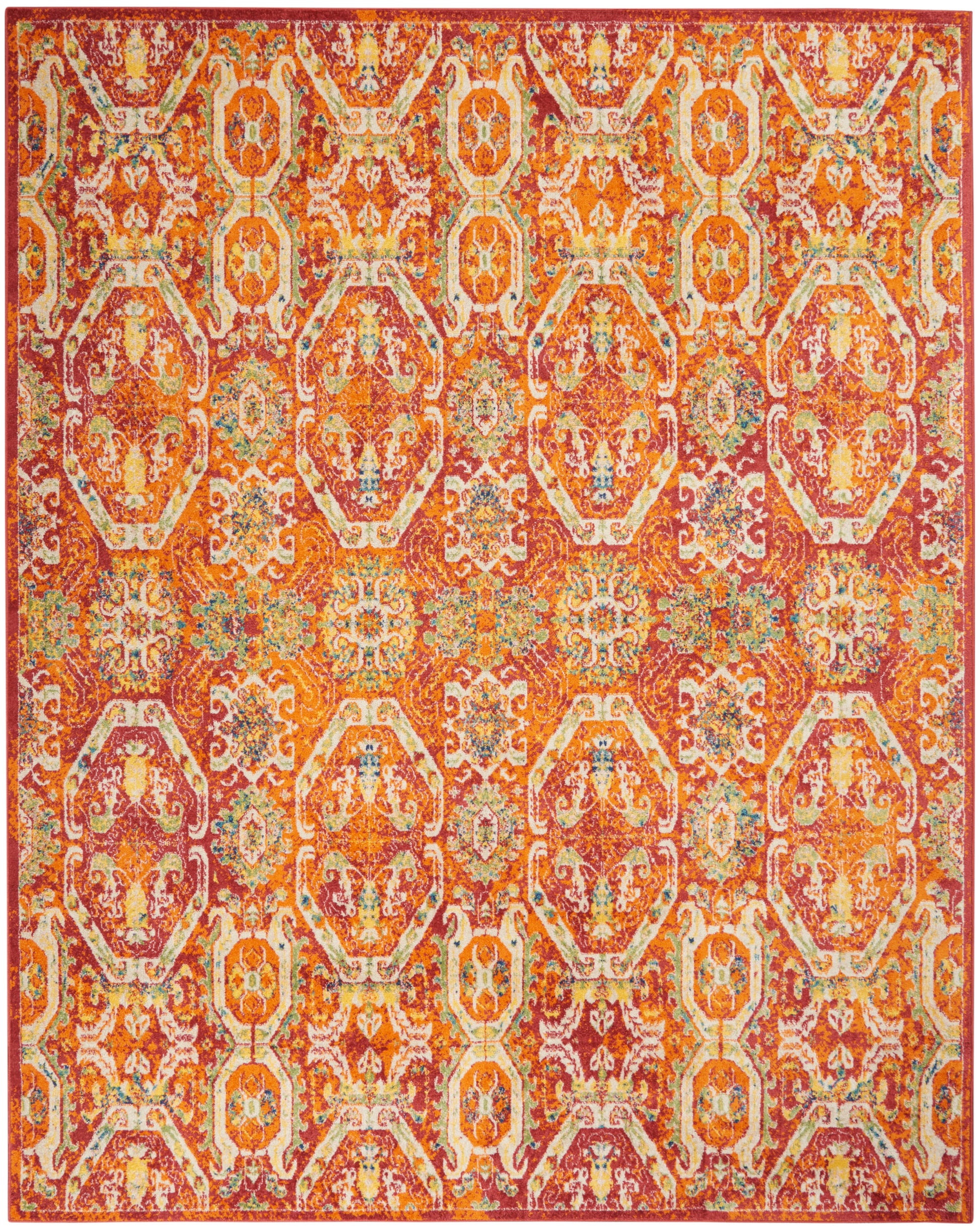 Nourison Home Allur  Red Multicolor  Transitional