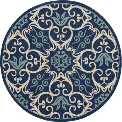 Nourison Home Caribbean CRB02 Navy Transitional Power-loomed Rug