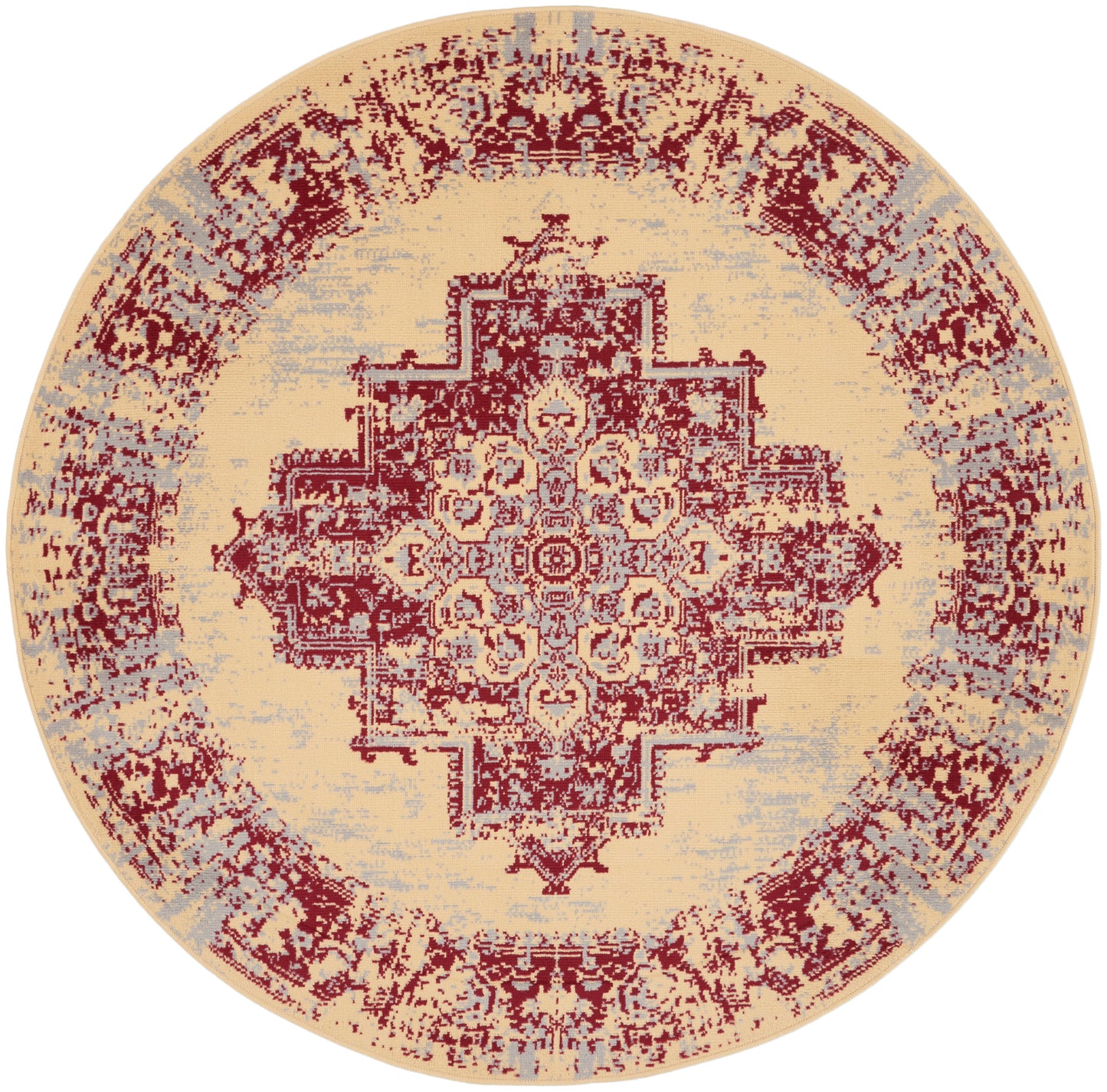 Nourison Home Grafix GRF14 Cream Red Transitional Power-loomed Rug