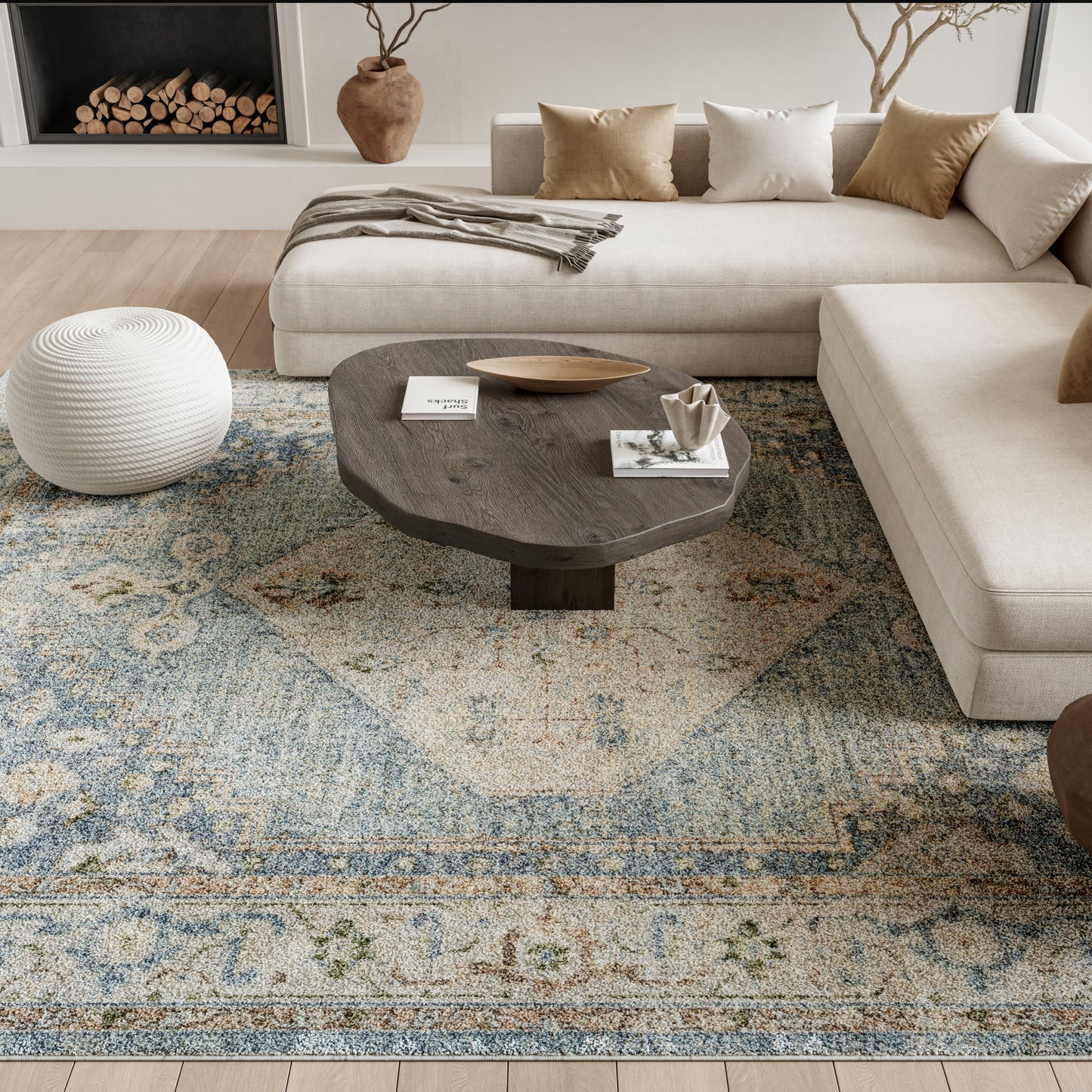 Nourison Home Astra Machine Washable  Silver Blue  Traditional