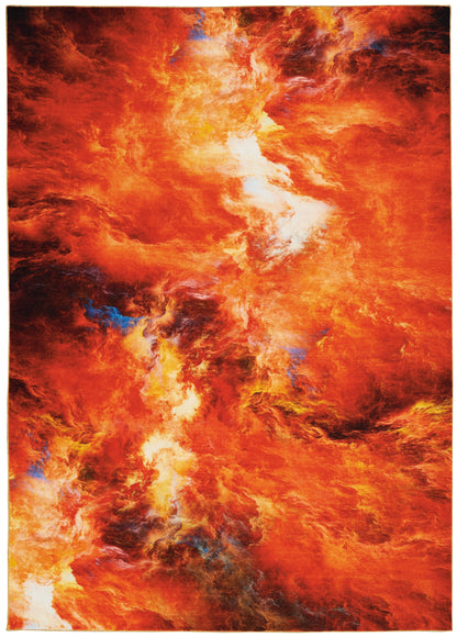 Nourison Home Le Reve  Red Flame  Contemporary