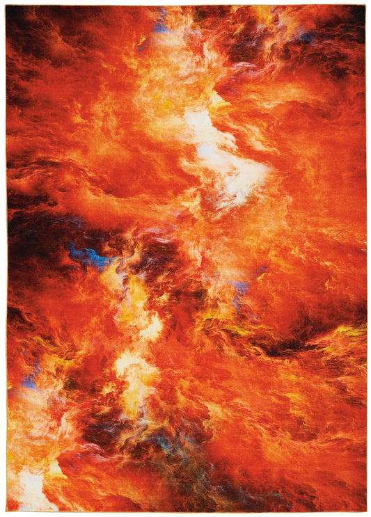 Nourison Home Le Reve  Red Flame  Contemporary