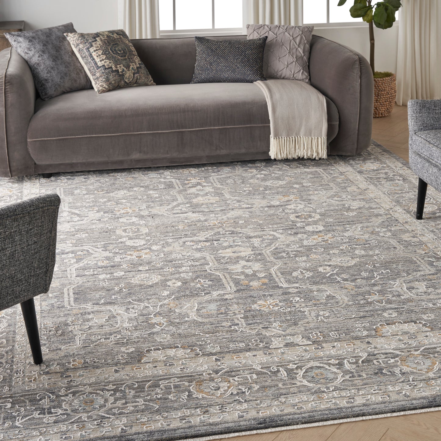 Nourison Home Lynx  Slate Multicolor  Transitional