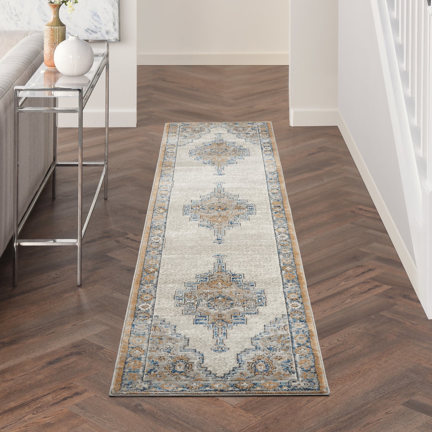Nourison Home Quarry  Grey Light Blue  Traditional