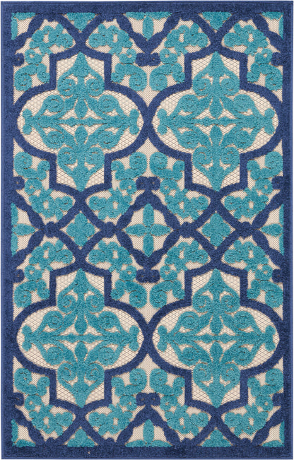 Nourison Home Aloha ALH14 Navy Transitional Power-loomed Rugs