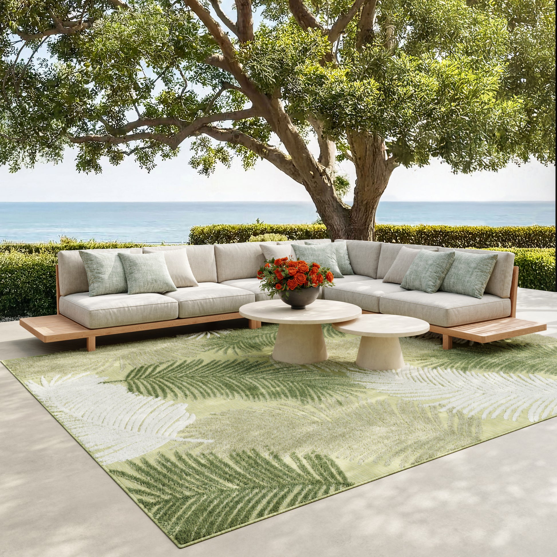 Nourison Home Suncoast  Green  Contemporary