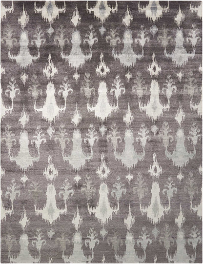 Nourison Home Silk Shadows SHA09 Grey Transitional Hand Knotted Rug