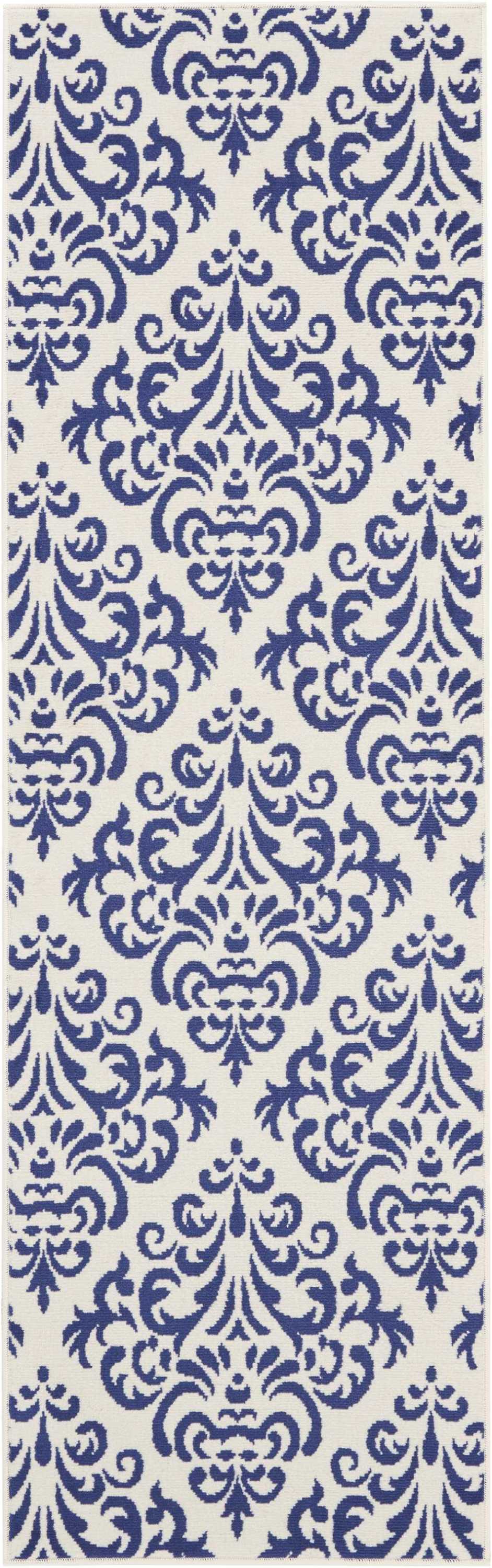 Nourison Home Grafix GRF06 White Blue Transitional Power-loomed Rug