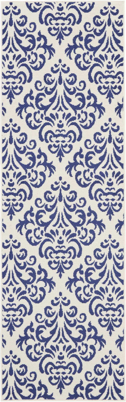 Nourison Home Grafix GRF06 White Blue Transitional Power-loomed Rug