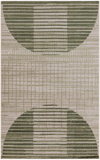 Nourison Home Astra Machine Washable ASW03 Ivory Olive Contemporary Power-loomed Rug