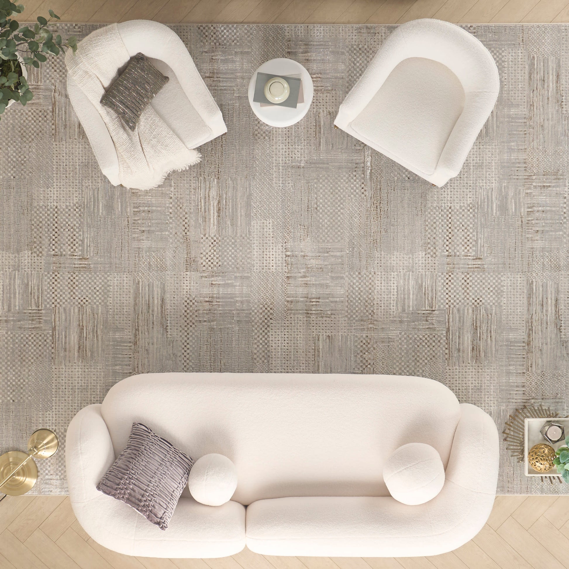 Nourison Home Glitz  Silver Grey  Contemporary