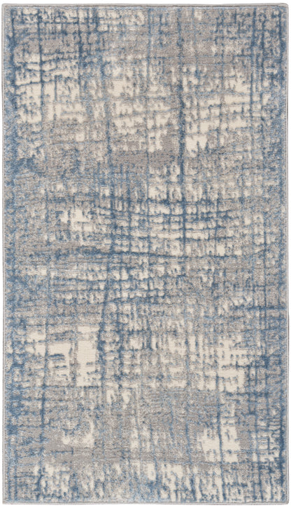 Calvin Klein CK950 Rush CK950 Ivory Blue Contemporary Power-loomed Rug