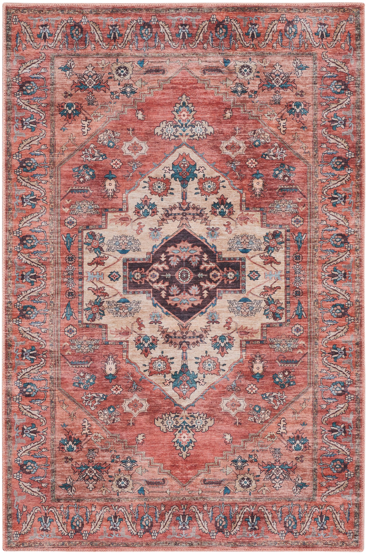 Nourison Home Grand Washables GRW03 Rust Multicolor Traditional Power-loomed Rug