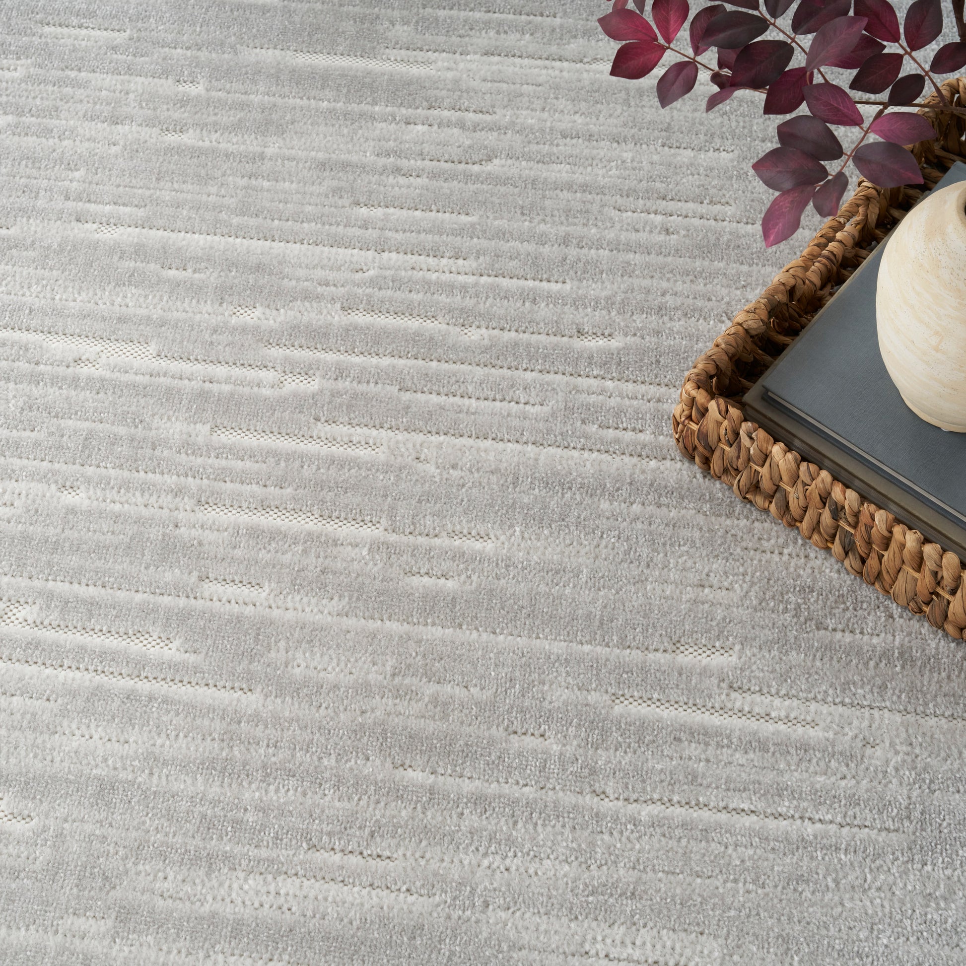 Nourison Home Care Free  Light Grey  Contemporary