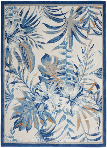Nourison Home Seaside SDS02 Ivory Blue Contemporary Power-loomed Rug