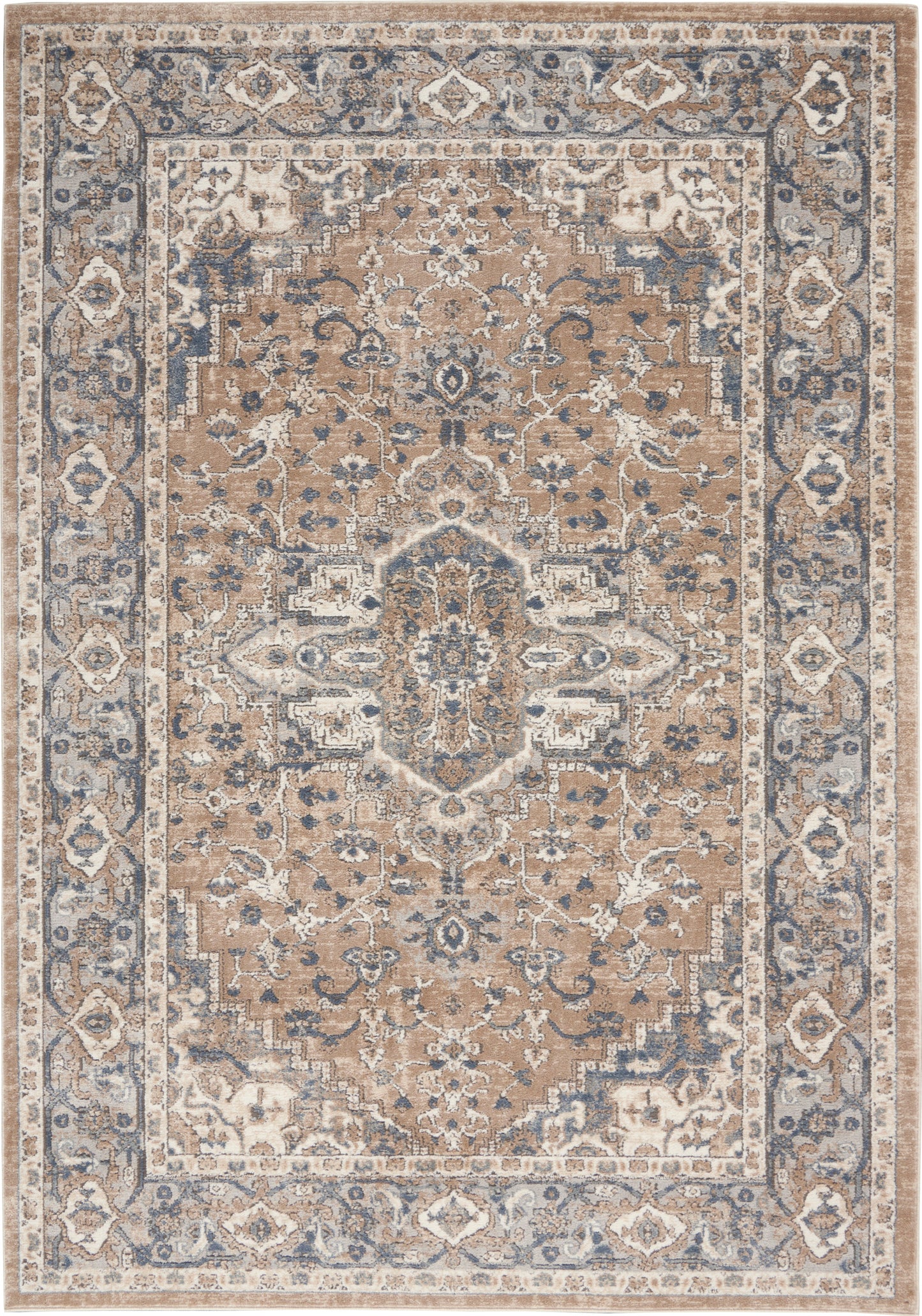 Nourison Home Quarry QUA05 Beige Grey Transitional Power-loomed Rugs