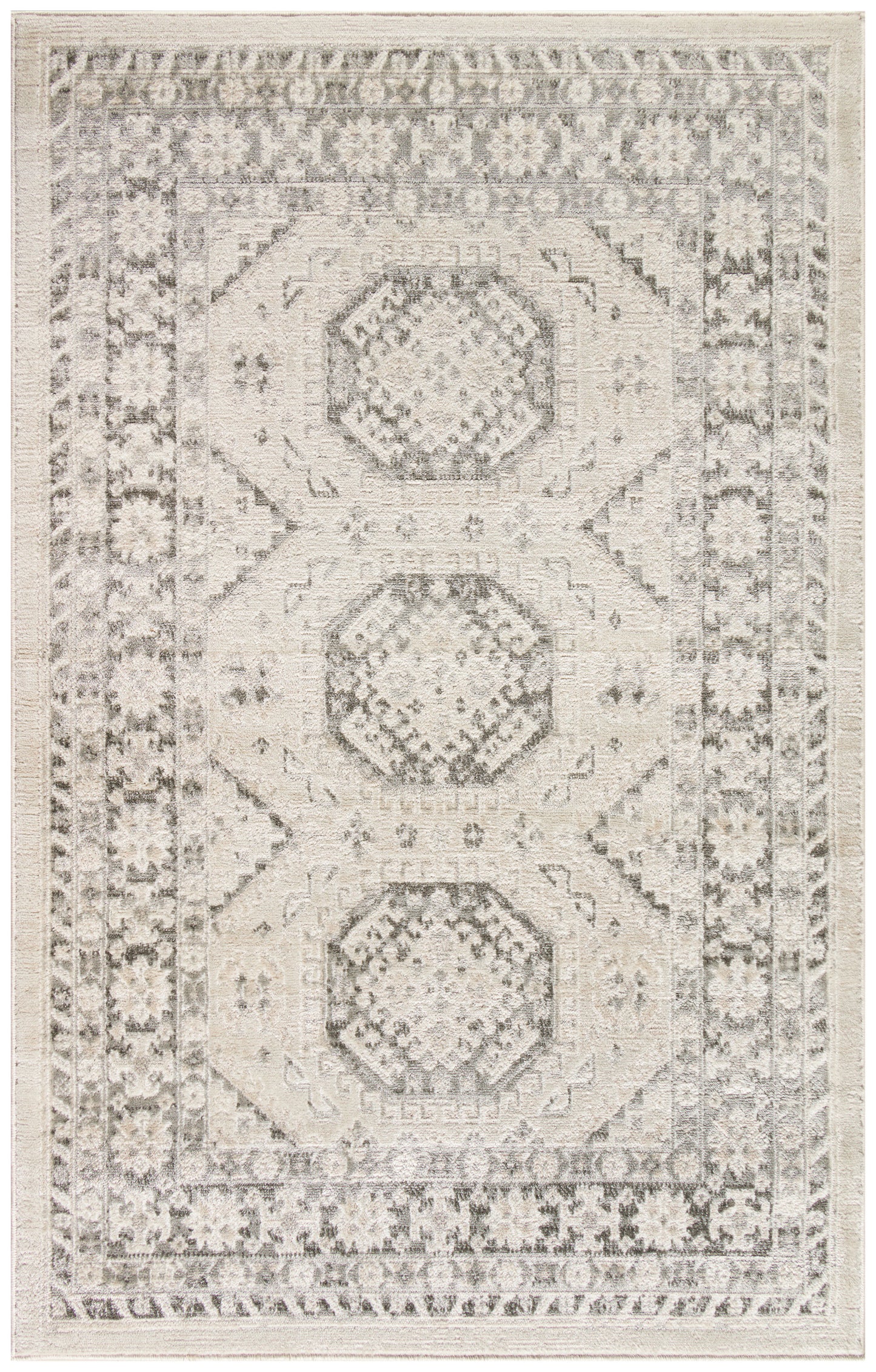 Nourison Home Serenity Home SRH01 Ivory Grey Traditional Loom-woven Rug