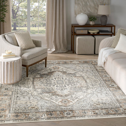 Nourison Home Quarry  Ivory Grey Taupe  Traditional