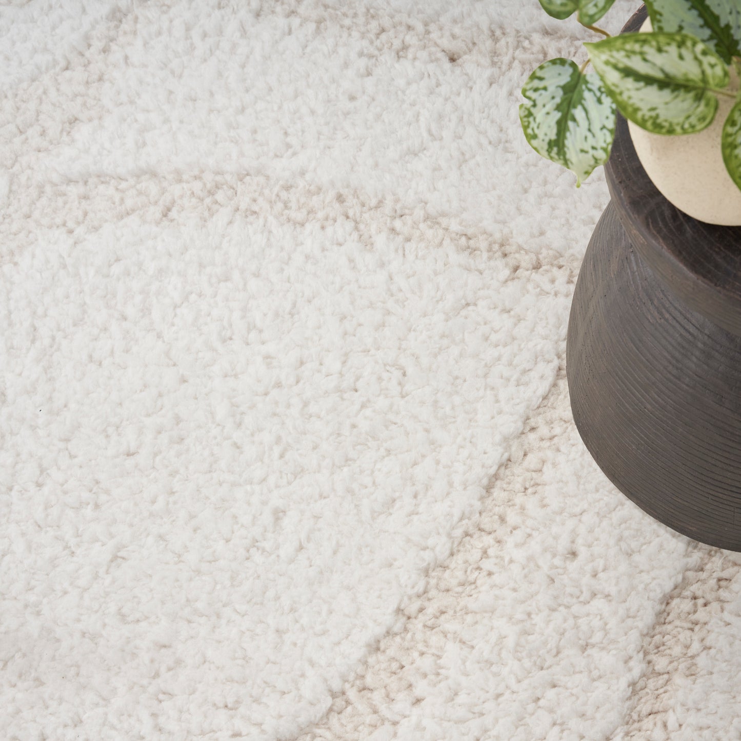 Nourison Home Modern Shag  Ivory Beige  Contemporary